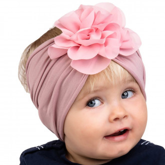 Детска лента за глава в опушено розово 1