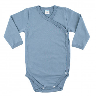 Боди от памучен сингъл в гълъбовосиньо