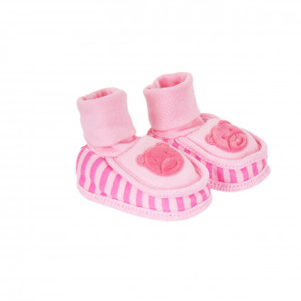 Бебешки памучни терлички за новородени в розово