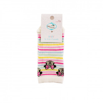 Бебешки къси чорапи в цветно райе