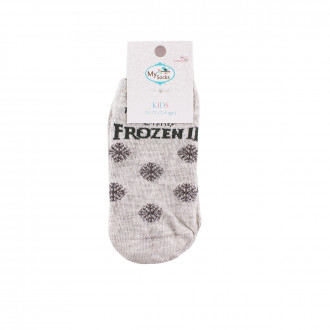 Детски къси чорапки тип терлик в сив меланж