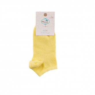 Детски къси чорапки тип терлик в светложълто