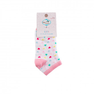 Бебешки къси чорапки тип терлик на сърчица