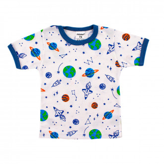 Тениска от памучен щампиран сингъл за момчета 