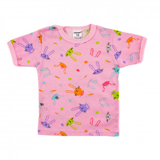 Тениска от памучен щампиран сингъл за момичета