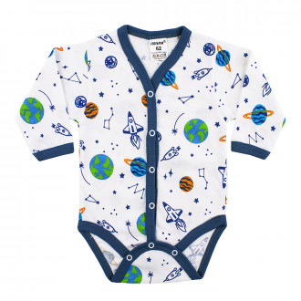 Боди от памучен сингъл с предно закопчаване "Космос"