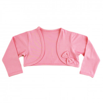 Памучно болеро в розово с панделка