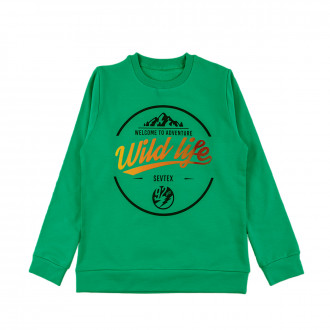 Ватирана блуза "Wild life" в зелено 1