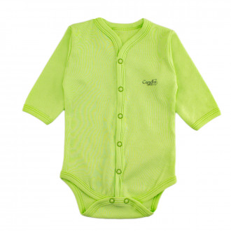 Бебешко боди от памучна материя в цвят резеда