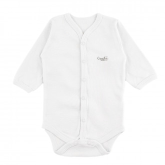 Боди от памучна материя в бяло