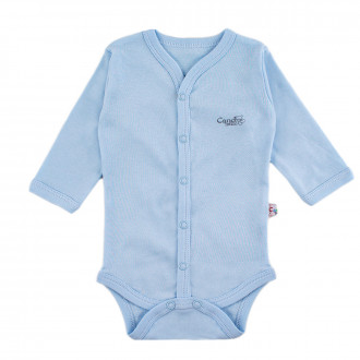 Бебешко боди от памучна материя в син цвят 