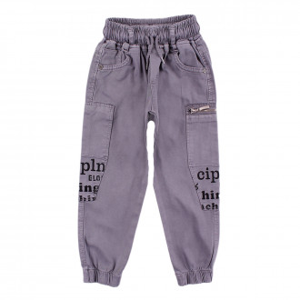 Детски джогинг панталон за момче в сив цвят 1