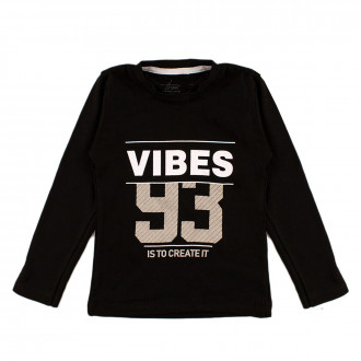 Блуза в черно и бежово "Vibes"