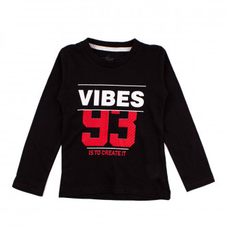 Блуза в черно и червено "Vibes"