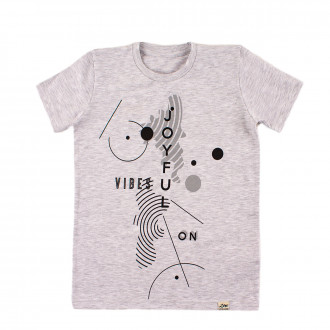 Детска тениска "Joyful" в сив меланж