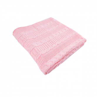 Плетено одеялце-пелена в розово 87x96 см 1