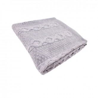 Плетено одеялце-пелена в сиво 87x96 см 1