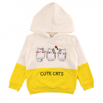 Суичер в екрю и жълто за момичета