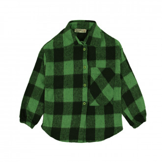 Памучна риза в зелено каре за момчета 1