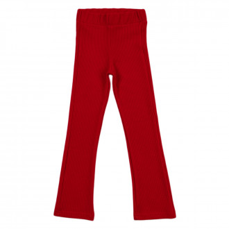 Панталон от релефно трико в червено 1