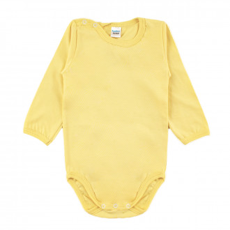 Боди от памучна материя в жълт цвят