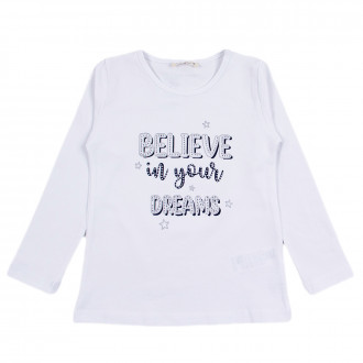 Детска блуза "Believe" в бяло 1