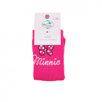 Детски къси чорапки с апликации в циклама