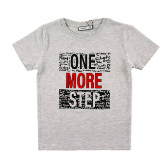 Тениска за момчета One more" в сив меланж