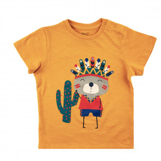 Тениска в цвят горчица за момчета