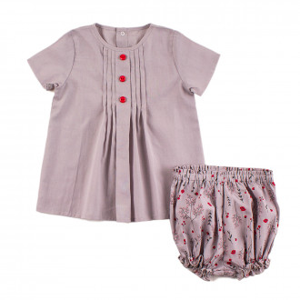 Бебешка лятна рокля с гащички на цветя