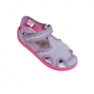 Анатомични дишащи текстилни обувки в сиво и розово 1