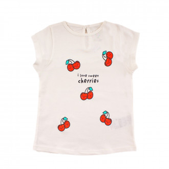 Детска тениска "Cherries" в бяло