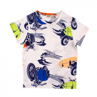 Детска тениска за момчета "Bike" в бяло