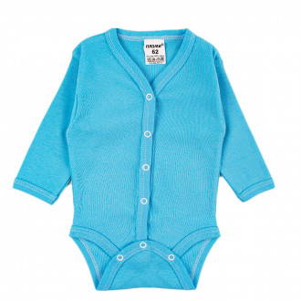 Боди от памучен рипс в цвят тюркоаз