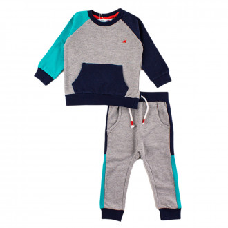 Детски комплект за момчета в сив меланж