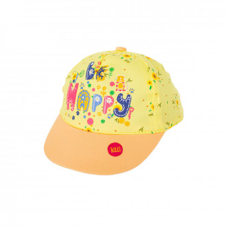 Бебешка лятна шапка за момичета "Be happy"