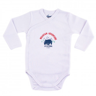 Бебешко боди от памучен рипс в бяло