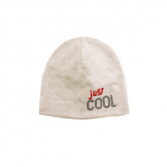 Двупластова трикотажна шапка "Just be cool" в бежово 1