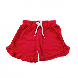 Къси панталонки с къдри в червено