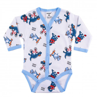 Боди от памучен интерлок в бял цвят