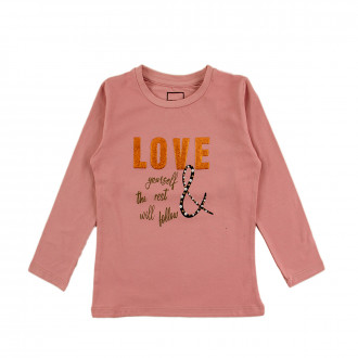 Детска блуза "Love" в розово 1