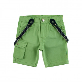 Къси панталонки с тиранти в светлозелено 1