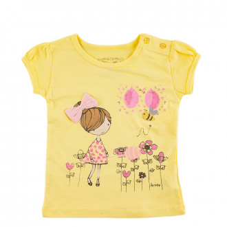 Детска тениска в жълто за момичета 1