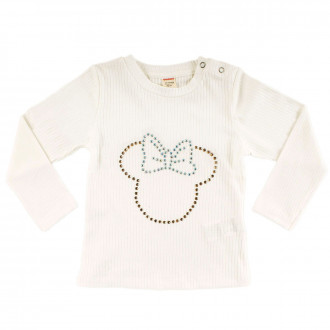 Блуза с камъчета в екрю за момичета