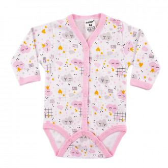 Боди от памучен интерлок с предно закопчаване