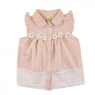 Детска лятна туника в розово райе