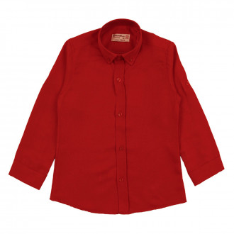 Детска памучна риза за момчета в червено 1