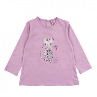 Блуза за момичета "Котенце" в лилаво 1