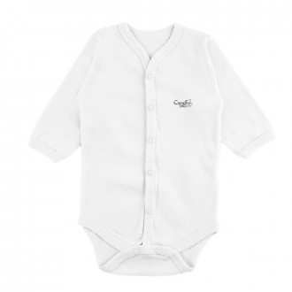 Бебешко боди от памучна материя в бял цвят 