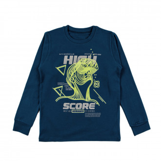 Детска блуза за момчета ''Score'' в синьо- зелено 1
